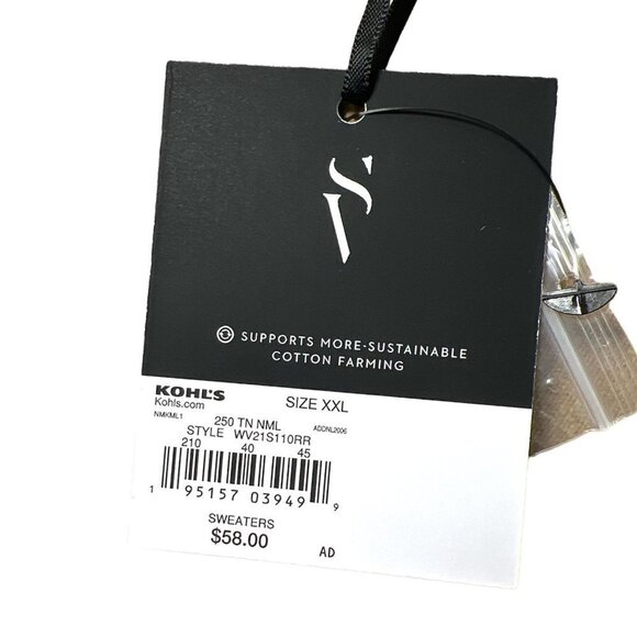 Simply Vera Wang Tan Animal Print Knit Cardigan Button Sweater Plus Sz XXL New - Picture 6 of 9